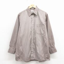 XL★古着 バンヒューセン 長袖 シャツ メンズ 90年代 90s USA製 濃ベージュ 26feb26