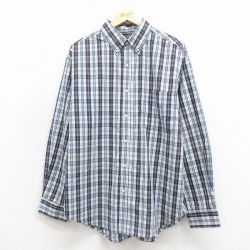 XL★古着 ピューリタン 長袖 シャツ メンズ 00年代 00s ボタンダウン 紺他 チェック 26feb27