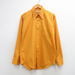 L★古着 Kマート 長袖 シャツ メンズ 70年代 70s ボタンダウン 黄系【spe】 26feb28