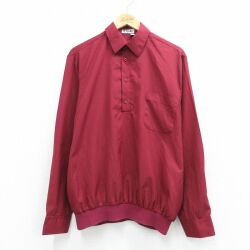 XL★古着 長袖 シャツ メンズ 90年代 90s USA製 エンジ 26mar04