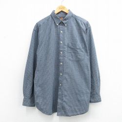 00s 長袖シャツ ネイビーチェック XL | 古着