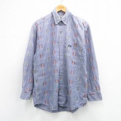 L★古着 リー Lee 長袖 シャツ メンズ 00年代 00s コットン ボタンダウン 紫系他【spe】 26mar12