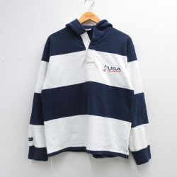 M★古着 バーバリアン 長袖 ラガー シャツ パーカー メンズ 00年代 00s フィールドホッケー コットン カナダ製 白他 26mar16