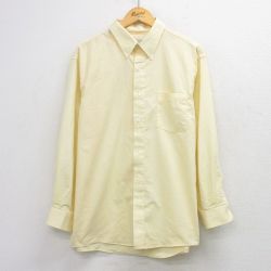 XL★古着 アロー 長袖 シャツ メンズ 90年代 90s 大きいサイズ ボタンダウン USA製 薄黄 26mar23