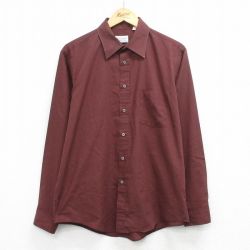 XL★古着 マンハッタン 長袖 シャツ メンズ 90年代 90s USA製 茶 26mar23