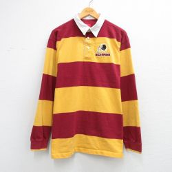 NFL ワシントンレッドスキンズ ラガーシャツ イエローボーダー L | 古着