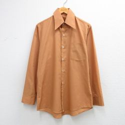 L★古着 シアーズ 長袖 シャツ メンズ 70年代 70s 薄茶 26apr01