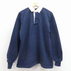 L★古着 バーバリアン 長袖 ラガー シャツ メンズ 90年代 90s コットン カナダ製 濃紺 26apr02