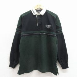 L★古着 長袖 ラガー シャツ メンズ ギネス コットン 黒【spe】 26apr02