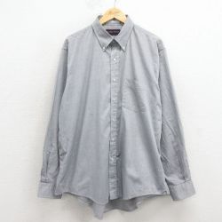 XL★古着 長袖 シャツ メンズ 90年代 90s オックスフォード 大きいサイズ ボタンダウン USA製 グレー 霜降り 26apr04