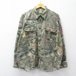 カベラス 00s 長袖ハンティングシャツ 迷彩 グリーン XL | 古着