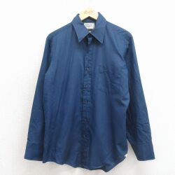 L★古着 アロー 長袖 シャツ メンズ 80年代 80s 紺 26apr16