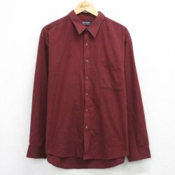 XL★古着 ピューリタン 長袖 シャツ メンズ 00年代 00s 大きいサイズ エンジ系他 チェック 26apr23