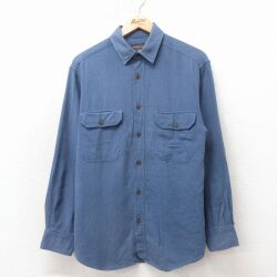 L★古着 ウールリッチ 長袖 シャツ メンズ 紺 26apr24