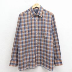 バンヒューセン 80s 長袖シャツ ブラウンチェック XL | 古着