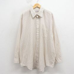 80s 長袖シャツ ベージュチェック XL | 古着