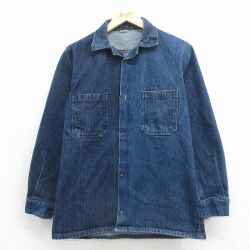 長袖シャツ デニム ネイビー M | 古着