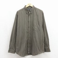 ピューリタン 00s 長袖シャツ ストライプ グリーン XL | 古着