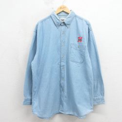 リー 00s 長袖シャツ ネブラスカハスカーズ ネイビー XL | 古着