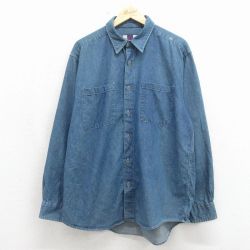 00s 長袖シャツ デニム ネイビー XL | 古着
