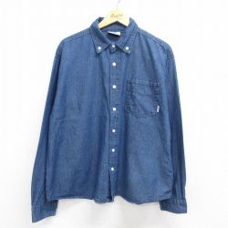 ネイビーデニム 長袖シャツ XL | 古着