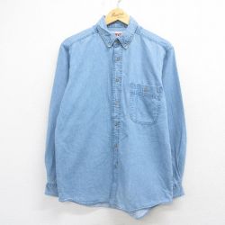 ラングラー 長袖シャツ デニム ネイビー L | 古着