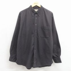 XL★古着 セントジョンズベイ 長袖 シャツ メンズ 00年代 00s オックスフォード 大きいサイズ コットン ボタンダウン ブラック【spe】 26may18