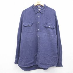 XL★古着 THE TERRITORY AHEAD 長袖 シャツ メンズ 00年代 00s 大きいサイズ ロング丈 シルク パープル【spe】 26may29