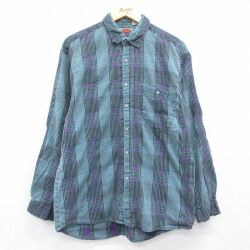 90s 長袖シャツ グリーンチェック M | 古着