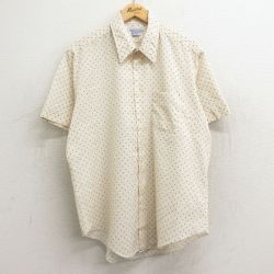 【50%OFF】80s 半袖シャツ 総柄 ベージュ XL | 古着
