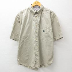 【50%OFF】XL★古着 ビューグルボーイ 半袖 シャツ メンズ 00年代 00s ワンポイントロゴ ベージュ カーキ 24apr20 中古 トップス