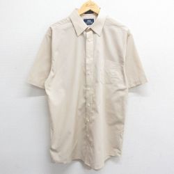 XL★古着 半袖 シャツ メンズ 00年代 00s　ロング丈 ベージュ カーキ 24apr23 中古 トップス