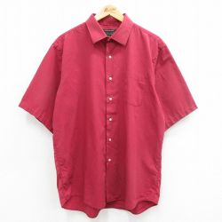 XL★古着 半袖 シャツ メンズ 00年代 00s エンジ 24jul17 中古 トップス