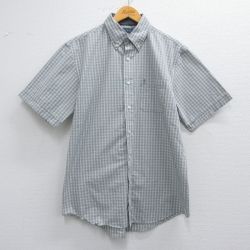 L★古着 アロー 半袖 シャツ メンズ ボタンダウン グレー他 チェック 25apr02 中古 トップス