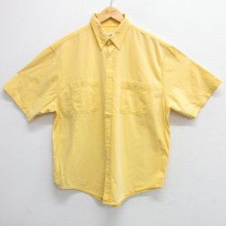 XL★古着 エディーバウアー 半袖 シャツ メンズ 00年代 00s 大きいサイズ コットン ボタンダウン 黄 イエロー 【spe】 25apr02 中古 トップス