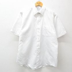 【50%OFF】L★古着 半袖 シャツ メンズ 90年代 90s ボタンダウン USA製 白 ホワイト ストライプ 25apr03 中古 トップス