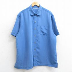 XL★古着 半袖 シャツ メンズ 大きいサイズ 水色 25apr03 中古 トップス