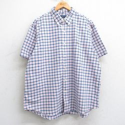 XL★古着 ラルフローレン Ralph Lauren 半袖 ブランド シャツ メンズ ワンポイントロゴ オックスフォード 大きいサイズ コットン ボタンダウン ピンク他 チェック 【spe】 25apr03 中古 トップス