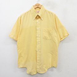 XL★古着 アロー 半袖 シャツ メンズ 80年代 80s オックスフォード ボタンダウン USA製 黄 イエロー 25apr04 中古 トップス