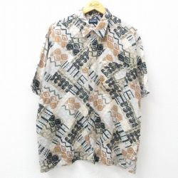 XL★古着 ピューリタン 半袖 シャツ メンズ 00年代 00s レーヨン 白他 ホワイト 25apr04 中古 トップス