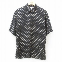 M★古着 ピエールカルダン pierre cardin 半袖 ブランド シャツ メンズ 90年代 90s レーヨン 黒他 ブラック 25apr04 中古 トップス