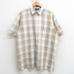 【50%OFF】90s 半袖シャツ カーキチェック XL | 古着