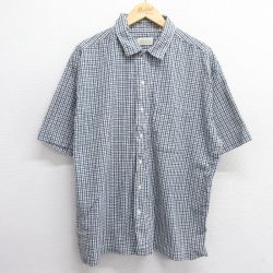 XL★古着 セントジョンズベイ 半袖 シャツ メンズ 00年代 00s 大きいサイズ コットン 紺他 ネイビー チェック 25apr04 中古 トップス
