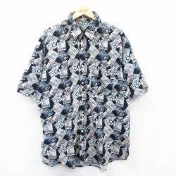 XL★古着 半袖 シャツ メンズ 陸上 ENYCE 黒他 ブラック 25apr05 中古 トップス