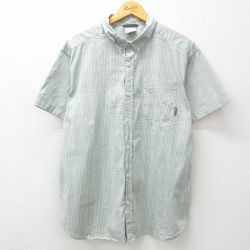 XL★古着 コロンビア COLUMBIA 半袖 シャツ メンズ ボタンダウン 緑系他 グリーン チェック 25apr05 中古 トップス