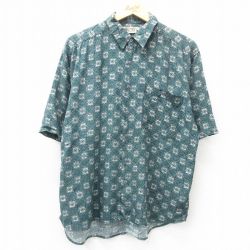 L★古着 半袖 シャツ メンズ レーヨン 緑系他 グリーン 25apr05 中古 トップス