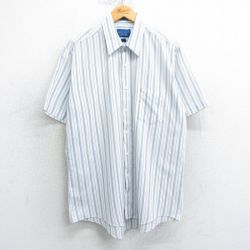L★古着 タウンクラフト 半袖 シャツ メンズ 90年代 90s 白他 ホワイト ストライプ 25apr07 中古 トップス