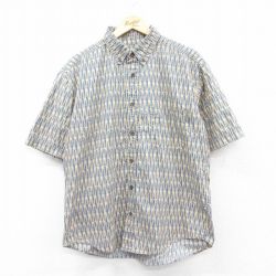 L★古着 ウールリッチ WOOLRICH 半袖 シャツ メンズ コットン ボタンダウン 青他 ブルー 25apr07 中古 トップス
