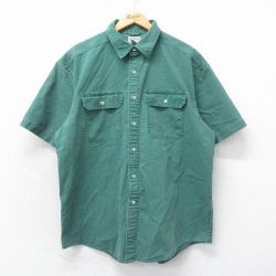 XL★古着 エルエルビーン LLBEAN 半袖 シャツ メンズ 00年代 00s コットン 薄紺他 ネイビー チェック 25apr07 中古 トップス