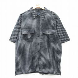 【50%OFF】XL★古着 半袖 シャツ メンズ 黒他 ブラック チェック 25apr09 中古 トップス